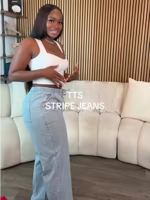 Pin strip jeans😍 5’7 | 175lbs | Size M @Fashion Nova #fashionnovajeanshaul #jeans 