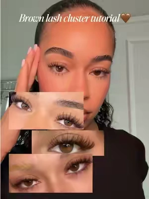 Brown lashes are doing it for me lately !! So cute🤎 @KEYYOU OFFICIAL  #keyyoulashes #brownlashes #lashclusters #lashextensions #lashtutorial 