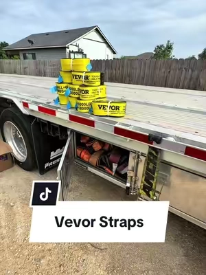 VEVOR Winch Straps, 10-Pack 4"x40' Truck Accessories with Flat Hook, 6000 lbs Load Capacity, 18000 lbs Breaking Strength, Flatbed Tie Downs for Trailer Cargo Control @@VEVOR Automotive Store ##strap##winchstrap##camioneros