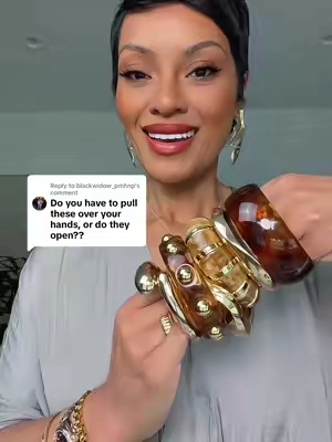 Replying to @blackwidow_pmhnp about how the 6 Piece Resin Bangle Set will fit to your arm. 🤎 