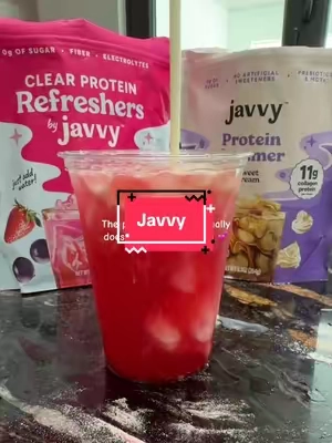 The viral pink drink with protein 💗 #Javvy #PinkDrink #ProteinDrink #Collagen #ClearWhey 