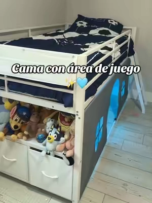 Cama tamaño twin con espacio para juego cajones espaciosos 🥰🥰🥰✨✨✨🩵🩵 #bed #bedroom #cama #babyroom #babyroomdecor 