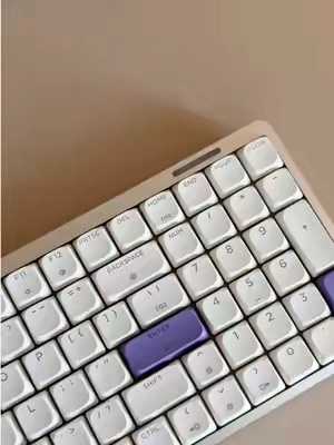 okay but why is this one of the prettiest low-profile keyboards 💜✨ #keebtok #creamykeyboards #mechanicalkeyboard #epomaker #cozydesksetup @Epomaker Keyboard 