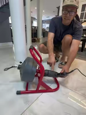 50Ft x 5/16 Inch Electric Drain Cleaner Machine - 50ft Model, Ergo Handle, Heavy Duty Drain Auger for 3/4 to 3 Inches Pipe Clearing