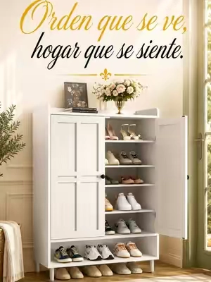 Organizador de zapatos con puertas y estantes ajustables para mantener el calzado ordenado y protegido del polvo. Ideal para la entrada, dormitorio o clóset, con amplio espacio de almacenamiento y diseño moderno que combina fácilmente con cualquier decoración. #ShoeCabinet #ShoeStorage #HomeOrganization #tiktokshopsummersale #tiktokshopcreatorpicks 