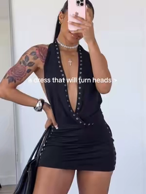 Wearing a size small 🖤 #blackdress #dressinspo #dresses #dealsforyoudays 