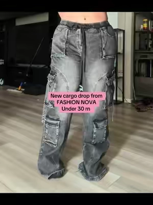 Replying to @ButtrFlyBlu Dark wash of the viral Fashion nova cargos #cargos #baggyjeans #tiktokshopcreatorpicks #tiktokshopsummersale 