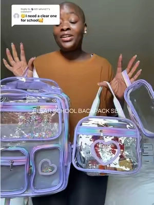Replying to @🗣60! where!? Clear school backpack policy but make it cute!! #clearbackpack #transparentbag #backpack #backtoschool 