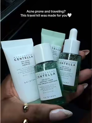 Korean skincare for acne prone skin. #acnetreatment #acneproneskin #travelskincare #skincareroutine #acneskincare 