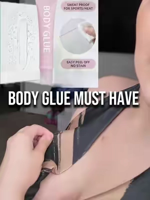 snowy body glue is a MUST HAVE anywhere you go! this glue is great for tops that slide around or that don’t stay in place, all you have to do is apply the product wait a couple of seconds & your top won’t move around it’s sweat proof & waterproof! ✨ #bodyglue #snowy #snowybodyglue 