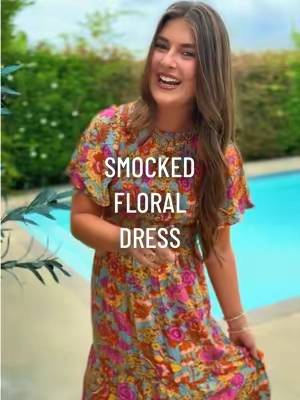 So flattering, so cute, and perfect to transition to fall🙌🏻🍂 #smockeddress #dress #fallfashion #transitionoutfit #falldress 