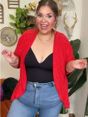 This short sleeve little cardigan surprised me. It’s sheer so it’s nice and light but still covers my arms and I love the flirty shape it gives! I’m a size 24W and 5’6” wearing the 3X in this plus size piece! #tiktokshopsummersale #tiktokshopcreatorpicks 