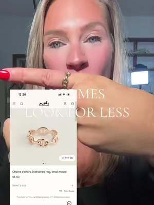 Suchhhh a good look for less ! And it’s quality too ! @PAVOI #Chainedancrering #linkring #hermesring #goldring #womensjewelry  