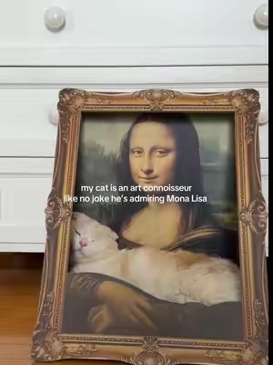 I think Leo would LOVE an art gallery🎨🖼️ #cattok #catsoftiktok #summerwins #monalisa #cathouse 
