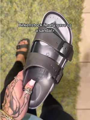Hsn Birkenstock Arizona tow strap metallic sandal @HSN, Inc #hsn #birkenstock #sandals 