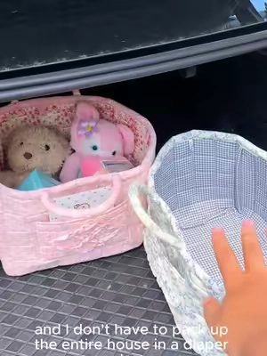 Grab it before it sells out #carstorage #carorganizer #momlife #floralstoragebasket #babyshower 