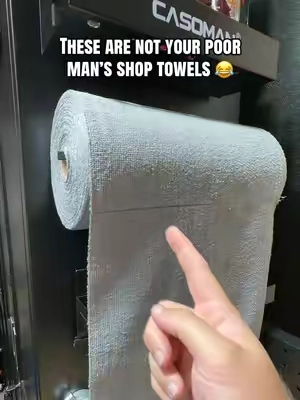 These are not your poor man’s shops towels! This is luxury on a paper towel roll! The carbon cloth roll features a massive 80 count roll of re-usable washable high quality 200 GSM microfiber towels that can be used for anything around the house and garage!  #microfibertowels #blackline #CleanTok #detailingtools #foryoupage 
