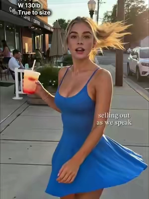This active dress is the definition of cute and practical 💙 The open back, built-in shorts, and hidden phone pocket sold me instantly. #tennisdress #activedress #summeroutfit #athleisure #tiktokshopfinds