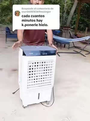 Respuesta a @user060818369mazinger #I VEVOR Evaporative Air Cooler, 135° Oscillating Swamp Cooler with 3 Adjustable Speeds, 12H Timer, 0–72° Auto Sweep, Cooling Fan, Garden Hose & Ice Packs Compatibility, Portable for Indoor/Outdoor Use