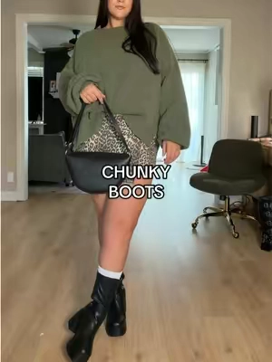 Replying to @🦇Mannie🦇 I got you! Here's 4 outfits with short chunky heel bratzz doll vibe boots 🖤 #chunkyboots #outfitinspo #falloutfits #plussizefashion #tiktokshopcreatorpicks 
