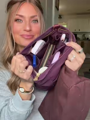 SMALL is definitely my most used size 💜 #purseorganization #purseinserts #portlandleather 