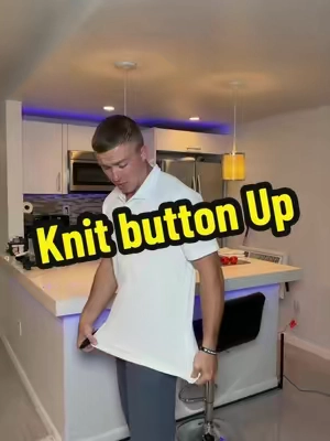 Men’s Knitted Button Up Shirt! #mensclothing #mensshirt #tiktokshopcreatorpicks #mensfashion 