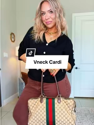 Replying to @Jamie the V neck is the cherry on top 👏🏼 cute, stretchy & so comfy #cardigan #cardiganoutfits #tiktokshopsummersale #midsizeoutfits 
