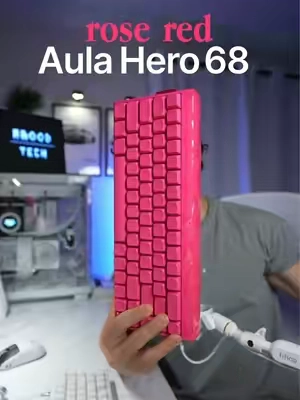 The NEW rose red colorway of the hero 68 by Aula #keyboard #rosered #aula #hero68 #gamingkeyboard 