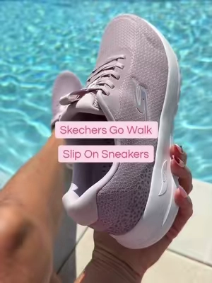 Skechers Go Walk Slip On Sneakers #skechers #slipon #archsupport #tiktokshopsummerturnup #qvcloyaltyprogram @QVC, Inc 