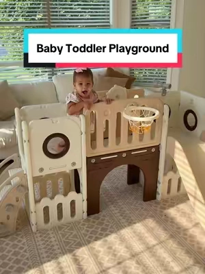 I wish I actually got this sooner for my baby! It’s a perfect small playground for inside or outside. #babyplayideas #babyplay #toddlerplay #toddlerplayground #toddlermom 
