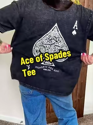 Who wouldn’t love this Ace of Spades tshirt! #aceofspades #graphictee #acidwashedtee #menstees #womenstees 