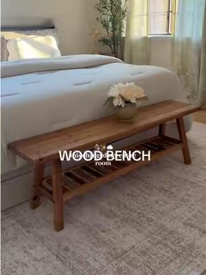 i need one in every room, it’s so pretty!! 🤭🪵 #woodbench #bench #roomdecor #roomdesign 