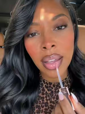 The perfect milky pink lipgloss does exist! 😍 #pinklipgloss #lipgloss #makeup #blackgirlmakeup #fullglam 
