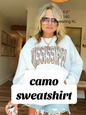 size up for this oversized fit #camosweatshirt @PartyOnShop 