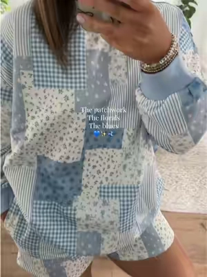 Coastal granddaughter set of my dreams! #patchwork #sweatsuit #comfyclothes size M shown. 