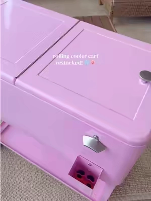 This rolling cooler cart is ready for pool days, backyard BBQs, football season, and every get-together in between. It keeps drinks ice cold, has a built-in bottle opener, catches bottle caps, and rolls wherever the party goes…💕✨ #summerfinds #backyardsetup #poolday #outdoorliving #hostingessentials @Best Choice Products, Inc. 