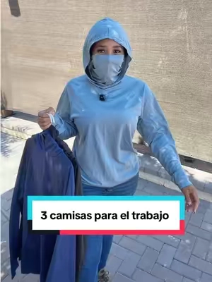 Respuesta a @user6508177066124 Hoodies shirts 3 camisas o playeras con mascara cubre boca de mujer #hoodies #construction #workwear #ropadetrabajo #dealsforyoudays