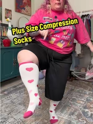 Plus Size Compression Socks 💗 #plussizecompressionsocks #compressionsocks #plussizesocks #lipedema #tiktokshopsummersale 