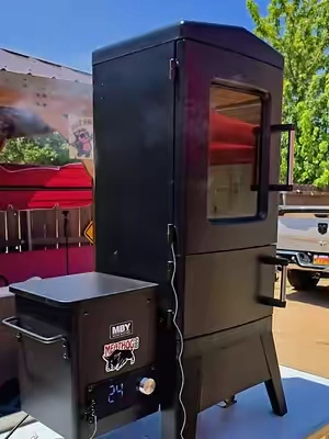 I'm gonna have to say this is a pretty nice vertical pellet grill. you can take this pallet grill with you anywhere you want to go camping, backyard parties, and itll run on a power station. #bbq #pelletgrill #pelletsmoker #tiktokshopsummersale #tiktokshopcreatorpicks @MAISON BACKYARDS 