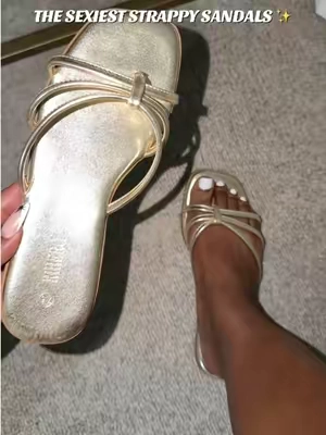 The new Rihero strappy sandals are officially one of my favorite finds. Cushioned,stretchy, true to size, ridiculously comfortable, and you won't believe the price. So many gorgeous colors, but gold will always be timeless. # @Rihero #tiktokshop #sandals #strappysandals #thongsandals #fashiontok