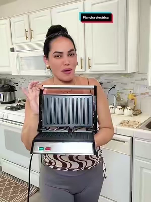 Parrilla eléctrica para panini MegaChef de doble placa antiadherente#tiktokshopcreatorpicks #parrillaelectrica #cocina #planchaelectrica #sandwichera 