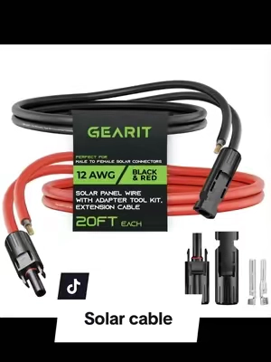 12AWG Solar Panel Extension Cable - Solar Panel Wire with Adapter Tool Kit ##solarcable##solarpanel##tiktokshopsummersale##paratiiiiiiiiiiiiiiiiiiiiiiiiiiiiiii##panelsolar