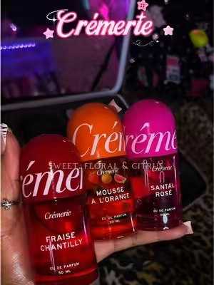 @cremerie I love these downnn! 🤩 MOUSSE A L’ORANGE has to be my favvv! 🔥 #cremerie #fruityperfume #perfumetok #sweetperfume #perfumecollection 