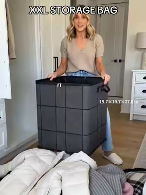 XXL blanket, linen, comforter, clothe storage for the closet! #storagebag #fyp #storagebox #tiktokshop #organizer 