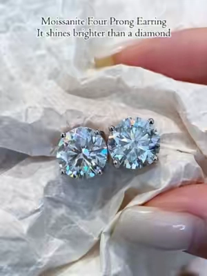 Moissanite Four Prong Earring.It shines brighter than a diamond💎✨#earrings #earring#moissaniteearrings #TikTokShopSummerSale #silver #silverjewelry #s925 #s925silver #2026 #delzzad #waterproofjewelry #jewelry #giftideas #viral #delzzadjewelry #nontarnishjewelry #beautiful #luxury #affordable #diamond #diamondtester #fyp #moissanite #bidandwin