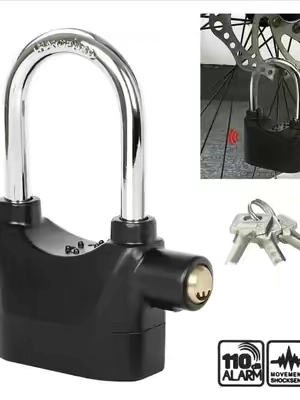Alarm Hanging Lock, 110db Outdoor Stainless Steel Door Alarm Lock, Includes 3 Keys, High Security for Garage Fence Storage Units, Alarm Padlock #alarmlock #candado #lock #tiktokshopsummersale #paratiiiiiiiiiiiiiiiiiiiiiiiiiiiiiii 