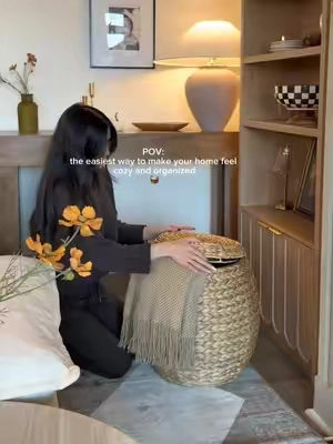 A cozy home starts with the little details🧺☁️ @Best Choice Products, Inc.  #homedecor #homeorganization #storageorganization #pinterestaesthetic #organizerbasket 