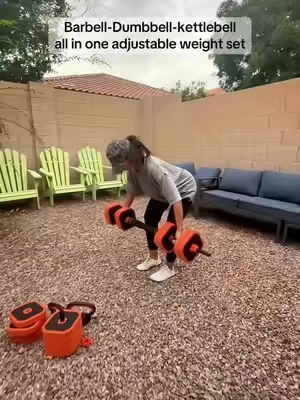 I’ve been loving workout equipment that doesn’t take over an entire room, and this adjustable weight set is exactly that. Instead of buying separate dumbbells, kettlebells, and barbells, this one set does it all. You can switch between dumbbells, a barbell, kettlebells, or even use the handles for push-ups depending on the workout. I also like that it’s easy to adjust the weight, so whether I’m doing lighter shoulder exercises or heavier leg workouts, I can change it in minutes. It saves so much space, keeps everything organized, and makes getting a full-body workout at home a lot easier. If you’re building a home gym or just want one versatile set of weights, this is definitely worth checking out. @Bearbro Fitness Studio  #adjustabledumbbells #homegym #strengthtraining #homeworkout #fitnessequipment 