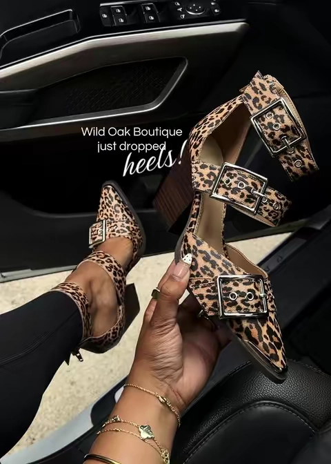 I loveee their jeans and now these heels 😍 GRAB THEM UP! @Wild Oak Boutique #wildoakboutique #heels #leopardheels #shoefashion 