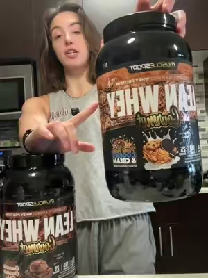 peanut butter cookies and cream is the best muscle sport protein and my favorite protein of all time rn